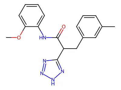 N-(2-methoxyphenyl)-3-(3-methylphenyl)-2-(2H-tetrazol-5-yl)propanamide structure