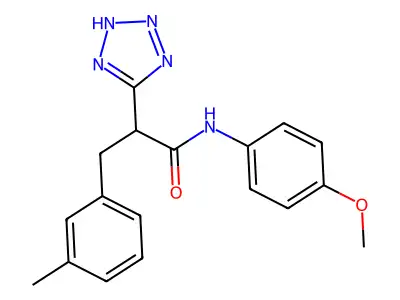 N-(4-methoxyphenyl)-3-(3-methylphenyl)-2-(2H-tetrazol-5-yl)propanamide structure