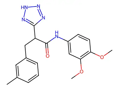 N-(3,4-dimethoxyphenyl)-3-(3-methylphenyl)-2-(2H-tetrazol-5-yl)propanamide structure