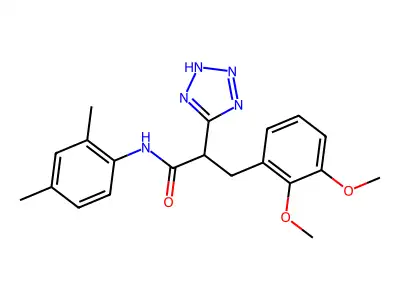 3-(2,3-dimethoxyphenyl)-N-(2,4-dimethylphenyl)-2-(1H-tetrazol-5-yl)propanamide structure