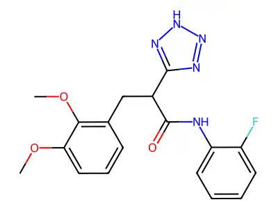 3-(2,3-dimethoxyphenyl)-N-(2-fluorophenyl)-2-(2H-tetrazol-5-yl)propanamide structure