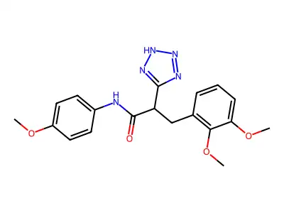 3-(2,3-dimethoxyphenyl)-N-(4-methoxyphenyl)-2-(2H-tetrazol-5-yl)propanamide structure
