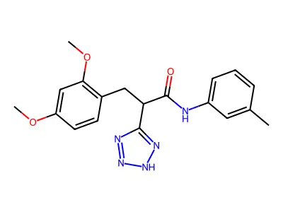 3-(2,4-dimethoxyphenyl)-N-(3-methylphenyl)-2-(2H-tetrazol-5-yl)propanamide structure