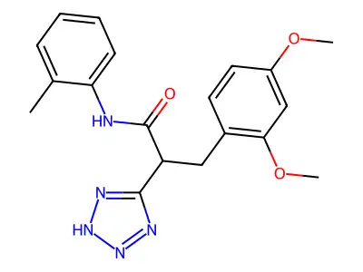 3-(2,4-dimethoxyphenyl)-N-(2-methylphenyl)-2-(2H-tetrazol-5-yl)propanamide structure