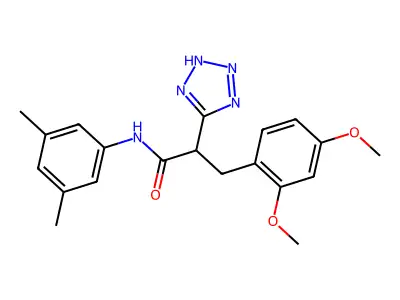 3-(2,4-dimethoxyphenyl)-N-(3,5-dimethylphenyl)-2-(2H-tetrazol-5-yl)propanamide structure