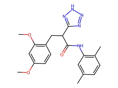 3-(2,4-dimethoxyphenyl)-N-(2,5-dimethylphenyl)-2-(2H-tetrazol-5-yl)propanamide structure