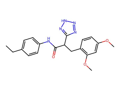 3-(2,4-dimethoxyphenyl)-N-(4-ethylphenyl)-2-(2H-tetrazol-5-yl)propanamide structure