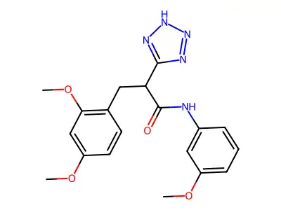 3-(2,4-dimethoxyphenyl)-N-(3-methoxyphenyl)-2-(2H-tetrazol-5-yl)propanamide structure