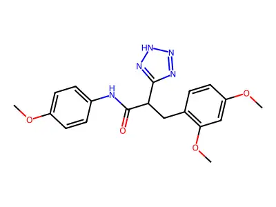 3-(2,4-dimethoxyphenyl)-N-(4-methoxyphenyl)-2-(2H-tetrazol-5-yl)propanamide structure
