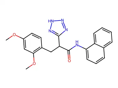 3-(2,4-dimethoxyphenyl)-N-1-naphthyl-2-(2H-tetrazol-5-yl)propanamide structure
