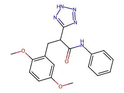 3-(2,5-dimethoxyphenyl)-N-phenyl-2-(2H-tetrazol-5-yl)propanamide structure