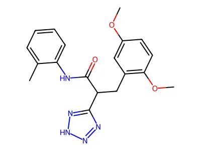 3-(2,5-dimethoxyphenyl)-N-(2-methylphenyl)-2-(2H-tetrazol-5-yl)propanamide structure