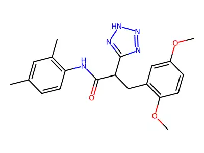 3-(2,5-dimethoxyphenyl)-N-(2,4-dimethylphenyl)-2-(2H-tetrazol-5-yl)propanamide structure