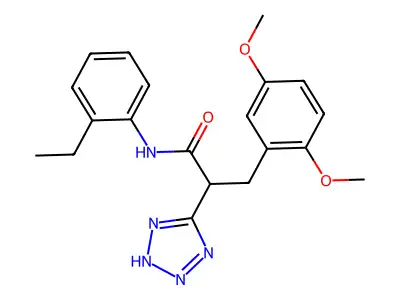 3-(2,5-dimethoxyphenyl)-N-(2-ethylphenyl)-2-(2H-tetrazol-5-yl)propanamide structure