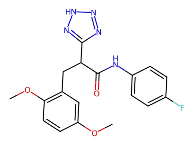 3-(2,5-dimethoxyphenyl)-N-(4-fluorophenyl)-2-(2H-tetrazol-5-yl)propanamide structure