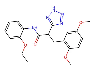 3-(2,5-dimethoxyphenyl)-N-(2-ethoxyphenyl)-2-(2H-tetrazol-5-yl)propanamide structure