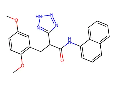 3-(2,5-dimethoxyphenyl)-N-1-naphthyl-2-(2H-tetrazol-5-yl)propanamide structure