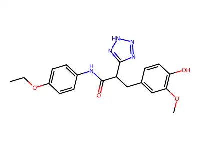 N-(4-ethoxyphenyl)-3-(4-hydroxy-3-methoxyphenyl)-2-(1H-tetrazol-5-yl)propanamide structure
