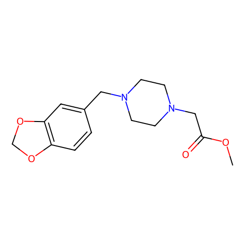 Methyl [4-(1,3-benzodioxol-5-ylmethyl)piperazin-1-yl]acetate structure