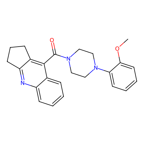 (2,3-dihydro-1H-cyclopenta[b]quinolin-9-yl)(4-(2-methoxyphenyl)piperazin-1-yl)methanone structure