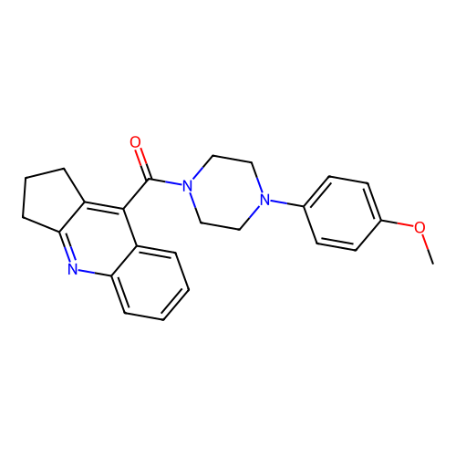 2,3-dihydro-1H-cyclopenta[b]quinolin-9-yl-[4-(4-methoxyphenyl)piperazin-1-yl]methanone structure