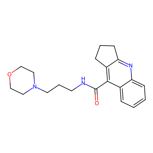 N-[3-(morpholin-4-yl)propyl]-2,3-dihydro-1H-cyclopenta[b]quinoline-9-carboxamide structure