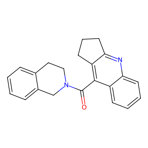 (2,3-dihydro-1H-cyclopenta[b]quinolin-9-yl)(3,4-dihydroisoquinolin-2(1H)-yl)methanone structure