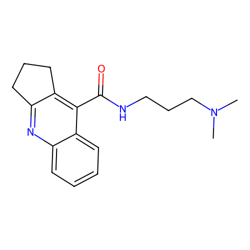 N-[3-(dimethylamino)propyl]-2,3-dihydro-1H-cyclopenta[b]quinoline-9-carboxamide structure