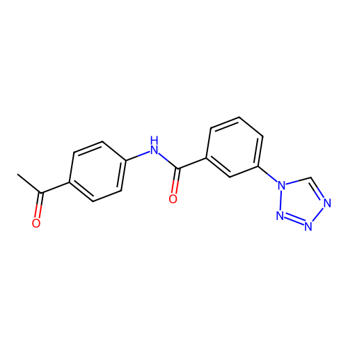 N-(4-acetylphenyl)-3-(1H-tetrazol-1-yl)benzamide structure
