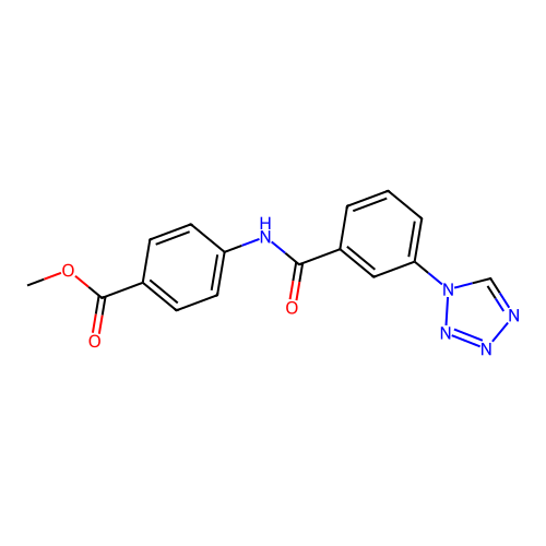 methyl 4-({[3-(1H-tetrazol-1-yl)phenyl]carbonyl}amino)benzoate structure