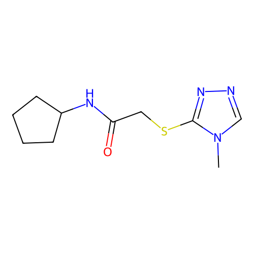 N-cyclopentyl-2-[(4-methyl-1,2,4-triazol-3-yl)sulfanyl]acetamide structure