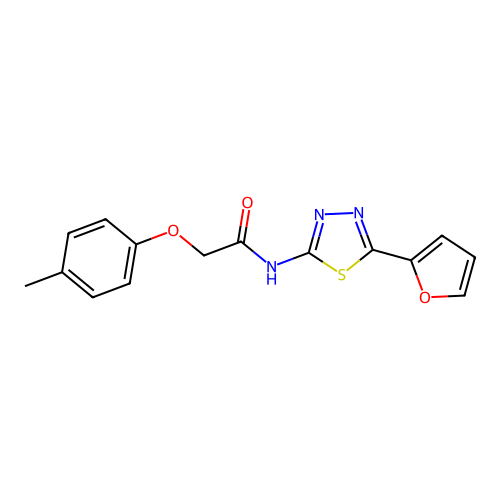 N-(5-Furan-2-yl-[1,3,4]thiadiazol-2-yl)-2-p-tolyloxy-acetamide structure