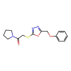 2-(5-Phenoxymethyl-[1,3,4]oxadiazol-2-ylsulfanyl)-1-pyrrolidin-1-yl-ethanone structure
