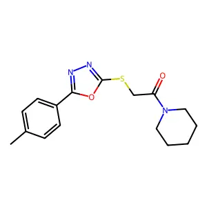 1-Piperidin-1-yl-2-(5-p-tolyl-[1,3,4]oxadiazol-2-ylsulfanyl)-ethanone structure