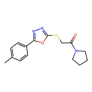1-Pyrrolidin-1-yl-2-(5-p-tolyl-[1,3,4]oxadiazol-2-ylsulfanyl)-ethanone structure