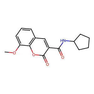 N-cyclopentyl-8-methoxy-2-oxo-2H-chromene-3-carboxamide structure