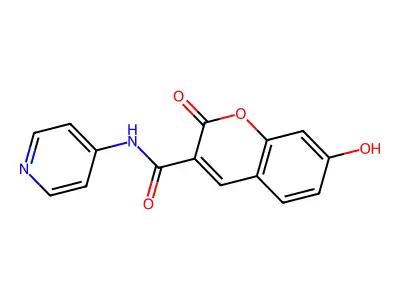 7-hydroxy-2-oxo-N-pyridin-4-yl-2H-chromene-3-carboxamide structure