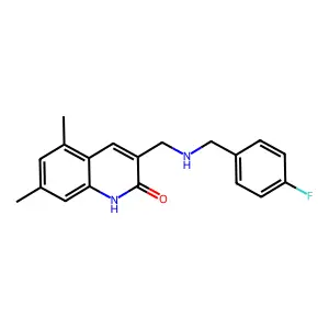 3-[(4-Fluoro-benzylamino)-methyl]-5,7-dimethyl-1H-quinolin-2-one structure