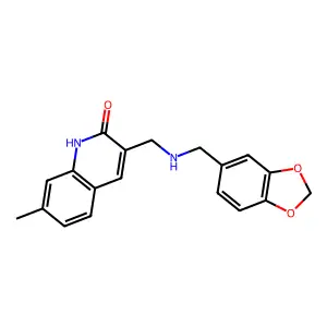 3-{[(Benzo[1,3]dioxol-5-ylmethyl)-amino]-methyl}-7-methyl-1H-quinolin-2-one structure