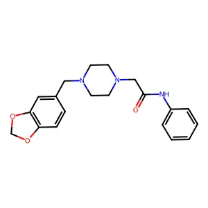 2-[4-(1,3-benzodioxol-5-ylmethyl)piperazin-1-yl]-N-phenylacetamide structure