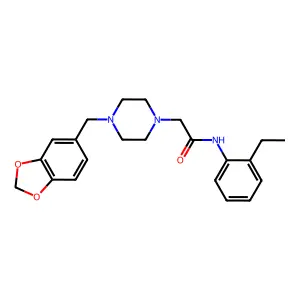 2-[4-(1,3-benzodioxol-5-ylmethyl)piperazin-1-yl]-N-(2-ethylphenyl)acetamide structure