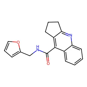 N-(furan-2-ylmethyl)-2,3-dihydro-1H-cyclopenta[b]quinoline-9-carboxamide structure