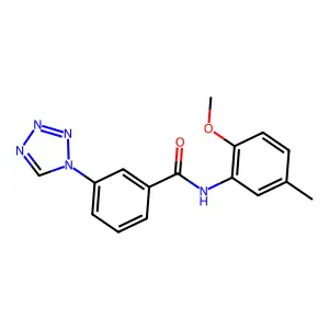 N-(2-methoxy-5-methylphenyl)-3-(1H-tetrazol-1-yl)benzamide structure
