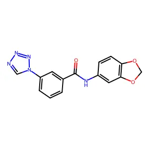 N-(1,3-benzodioxol-5-yl)-3-(1H-tetrazol-1-yl)benzamide structure