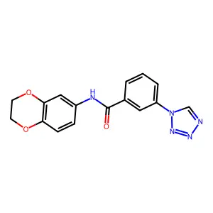 N-(2,3-dihydro-1,4-benzodioxin-6-yl)-3-(1H-tetrazol-1-yl)benzamide structure