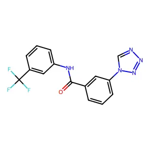 3-(1H-tetrazol-1-yl)-N-(3-(trifluoromethyl)phenyl)benzamide structure
