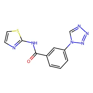 3-(1H-tetrazol-1-yl)-N-(thiazol-2-yl)benzamide structure