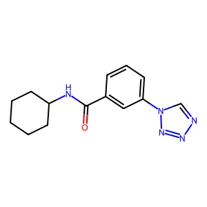 N-cyclohexyl-3-(1H-tetrazol-1-yl)benzamide structure