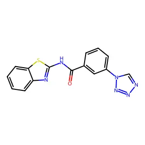 N-[(2Z)-1,3-benzothiazol-2(3H)-ylidene]-3-(1H-tetrazol-1-yl)benzamide structure