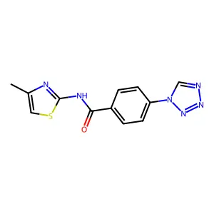 N-(4-methyl-1,3-thiazol-2-yl)-4-(1H-tetrazol-1-yl)benzamide structure